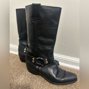 Guess by Marciano Black Heeled Boots with Buckle